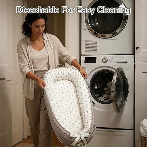 Baby Lounger | Organic Cotton Infant Floor Lounger | Reversible, Adjustable & Portable | 2 Assorted Promotional Colors (Gray Arrow & White Arrow) - Random Delivery, Please Confirm Before Ordering thumbnail 6