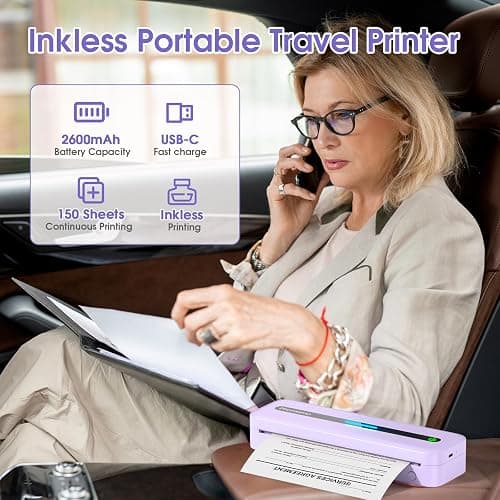 Phomemo M832 Portable Thermal Printer, Portable Printers Wireless for Travel, Inkless Bluetooth Printer for Phone Laptop, Small Printer Support 8.5'' x 11''/A4/4.33''/3.15''/2.08'' Thermal Paper thumbnail 2