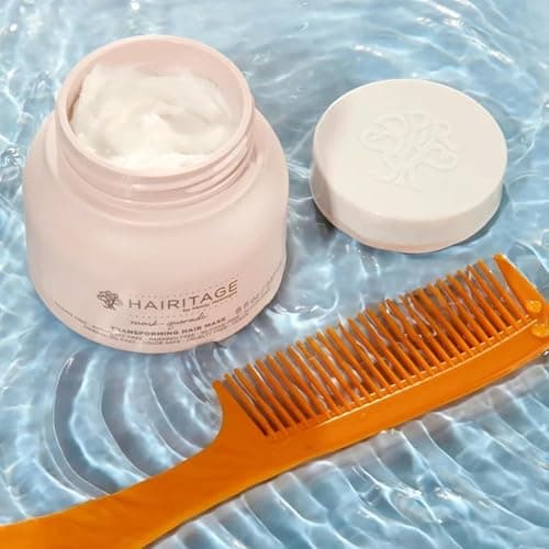 Hairitage Moisturizing Argan Oil Hair Mask Treatment for Anti-Frizz and Hydration - Deep Conditioning Curl Repair Mask with Shea Butter, Aloe & Soy Protein for Dry, Damaged Curly Hair - Soften & Shine thumbnail 3