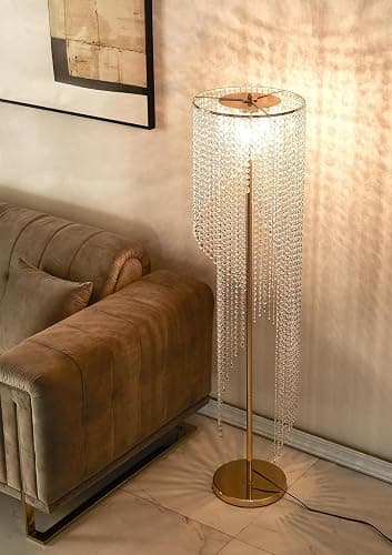 Surpars House Raindrop Crystal Floor Lamp French Golden thumbnail 3