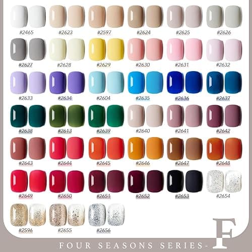 GAOY 42 Pcs Gel Nail Polish Kit, Nude Green Red Glitter Colors All Seasons Gel Nail Polish Set with Glossy & Matte Top Coat and Base Coat for Salon and DIY Manicure at Home thumbnail 2
