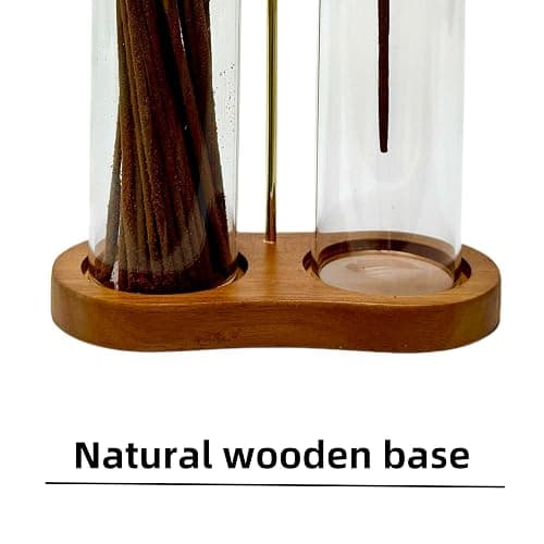 Moocervi Glass Incense Holder,2 in 1 Incense Sticks Burner Holder with Storage,Hang Upside Down Incense Holder for Sticks with Glass Ash Catcher for Meditation Yoga Spa Room Decor (Brown) thumbnail 6