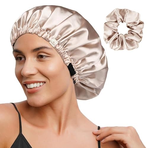 Yanibest Double Layer Satin Bonnet Silk Bonnet for Sleeping Adjustable Hair Bonnet for Women Curly Natural Hair - Image 1