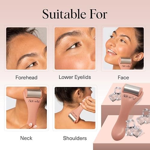 Kitsch Ice Roller for Face & Eye Puffiness, Cold Skin Care for Facial Lymphatic Drainage, Dark Circles & Migraine Relief, Self Tool for Wrinkles, Valentines Day Gifts for Women Face Massager (Pink) thumbnail 4