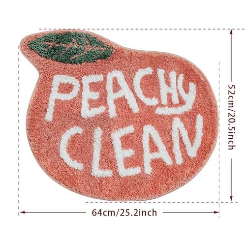RORA Peach Bath Mat Peachy Clean Bath Mats for Bathroom Non Slip Coral Pink Bathroom Rugs Washable Bathtub Mat Toilet Rug(25.2"X20.5") thumbnail 3