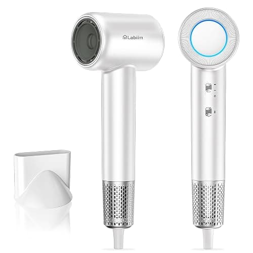 Labiim Hair Dryer, High-Speed Ionic Low Noise Blow Dryer with Brushless Motor for Fast Drying, Thermo-Control Quiet Compact Hair Blow Dryer, Hairdryer with 1 Nozzle Attachments for Home Salon Travel - Image 1