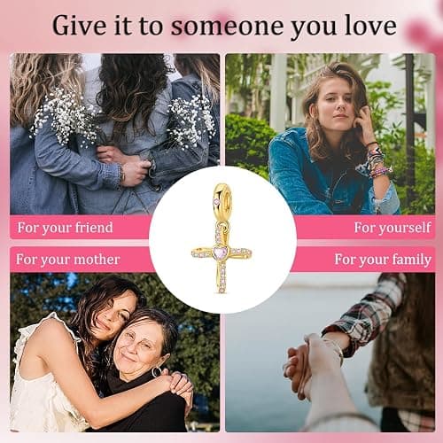 Parmuz 925 Sterling Silver Charms for Bracelets and Necklaces Gold Cross Butterfly Star Moon Cute Cat Dog Evil Eye Lucky Bracelet Beads Aesthetic Peandant for woman thumbnail 6