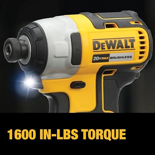 DEWALT 20V MAX Cordless Drill and Impact Driver, Power Drill Brushless 2-Tool Power Tool Combo Kit, Includes 2 Batteries, Charger and Bag (DCK277D2) thumbnail 6