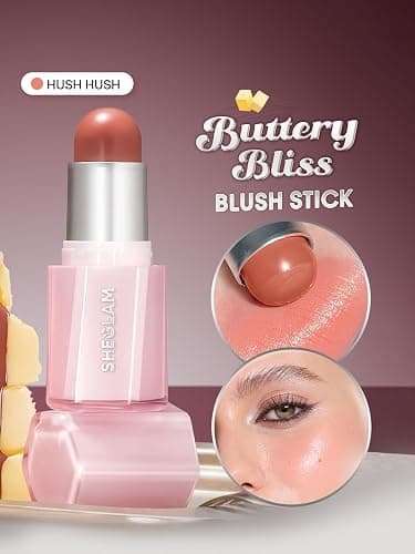 SHEGLAM Buttery Bliss Blush Stick Cream Milk Makeup Blush-Hush Hush - Hush Hush thumbnail 2