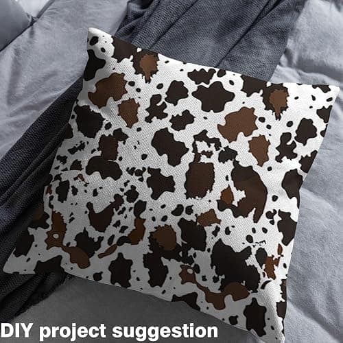 Manfei Cow Print Fabric by The Yard, Brown White Cow Fur Print for Craft & DIY, 1 Yard Pre-Cut,36" L x 59" W,No Stretch thumbnail 4