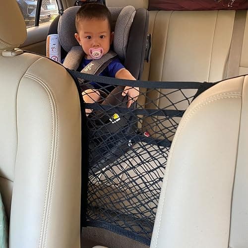 MBVBN 3-Layer Stretch Car Mesh Organizer, Car Seat Net, Dog Net for Barrier | 3-Layer Stretch Car Back Seat Mesh Organizer, Seat Back Net Bag, Dog Car Net Barrier, Kid Backseat Barrier, Storage Net Pouch thumbnail 2