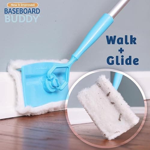 Baseboard Buddy | Lightweight Home Cleaning Essential, Perfect for Baseboards, Moldings & Walls, Glide & Wipe Trapping & Locking Dirt & Dust | As Seen on TV, (1 3 Reusable Pads) thumbnail 6