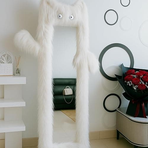Faux Fur Fluffy Crafts Fabric 23.6x59 inch White, Long Pile Shaggy Fur Fabric for Costume, Halloween Decoration, Home Sewing, Craft Arts Supply, Upholstery, Christmas Plush Furry Material thumbnail 8