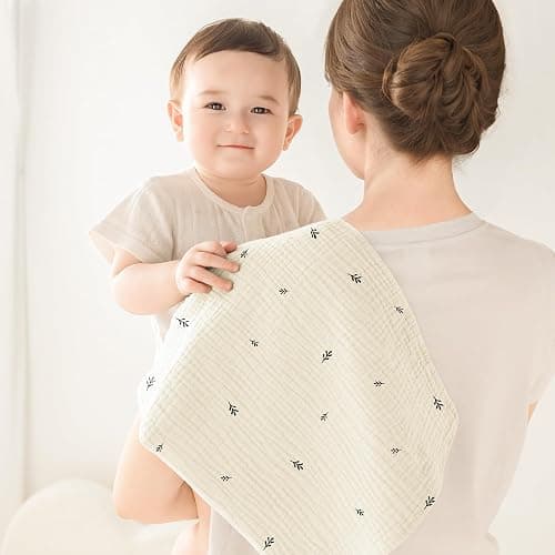 Susurration Muslin Cloths for Baby, 100% Cotton Baby Muslin Squares Cloths for Newborn Boy and Girl, Soft, Breathable and Extremely Absorbent Baby Muslin Burp Cloths, 60 x 60 cm, 8 Pack thumbnail 3