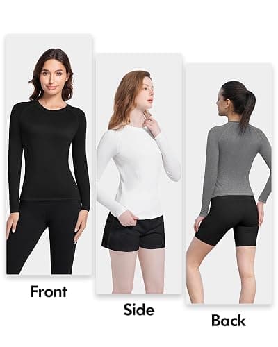4 Pack Women's Long Sleeve Compression Shirts Athletic with T-Shirts Workout Tops for Gym Yoga Running thumbnail 4