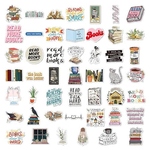100PCS Bookish Stickers for Kindle,Book Sticker for Adults,Book Lovers Gifts,Scrapbook Stickers for Water Bottles,Vinyl Sticker Packs Waterproof Reapplicable thumbnail 4