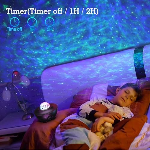 UOUNE Galaxy Projector, Star Projector with Remote Control Color Changing, Music Bluetooth Speaker,Timer,Ocean Wave Star Sky LED Night Light Lamp for Baby,Kids Bedroom,Stage,Birthdays,Christmas thumbnail 5