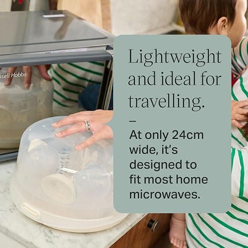 Tommee Tippee Microsteri Microwave Steam Steriliser for Baby Bottles and Accessories, Kills Viruses and 99.9 Percent of Bacteria, 4-Minute Sterilisation Cycle - Microwave Steriliser - Single thumbnail 4