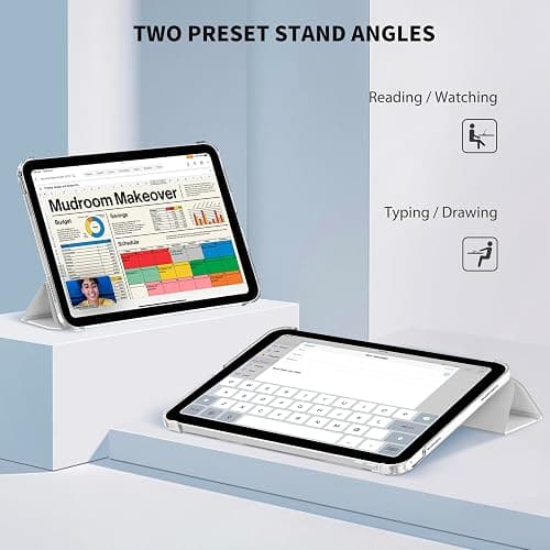 EasyAcc Coque pour iPad A16 11ème 2025 11 Pouces/iPad 10ème Génération 10,9 Pouces 2022, Ultra Fin Étui de Protection Translucide Mat avec Fonction réveil/Sommeil Automatique, Argent thumbnail 7