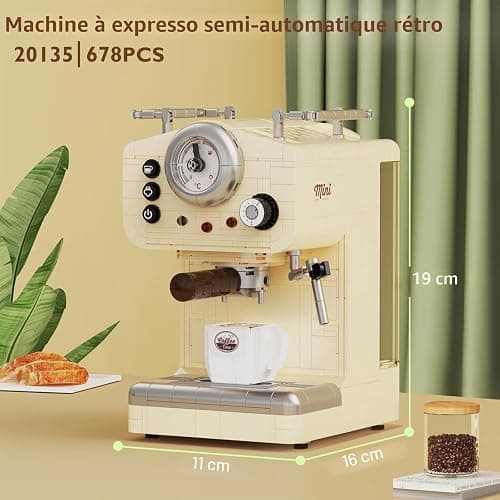 JMBricklayer Ensemble de construction vintage 20135, kit semi-automatique pour machine à espresso, décoration maison, modèle jouet thumbnail 3