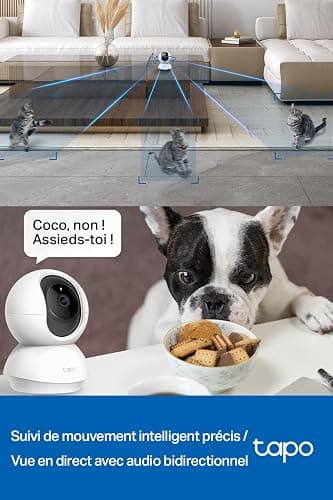 Tapo C210 Caméra WiFi Intérieure 2K 3MP, Rotation 360°, Détection de Personne&Pleurs de Bébé, Vision Nocturne, Audio Bidirectionnel, Stockage Cloud&microSD 512 Go, Alexa et Google Assistant thumbnail 4