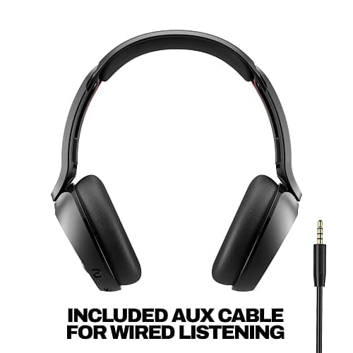 Skullcandy Icon 180 Wireless On-Ear Bluetooth Headphones, Up to 50 Hours Battery, Lightweight and Travel Ready, Secure Fit, Sweat and Water Resistant, Microphone iPhone Android - True Black thumbnail 5