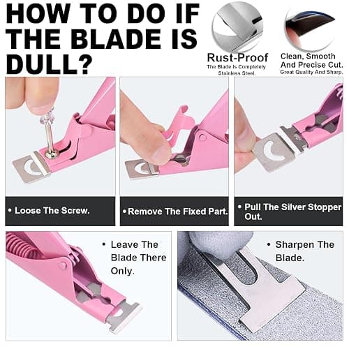 Light Pink Adjustable Nail Clippers with Magnets Sizers Nail Tip Cutter | Stainless Steel Nail Clipper Acrylic Nail Cutter for Nails Tip Trimmer for Acrylic Tips Sharp Blade Clip Tool for Salon Home thumbnail 7