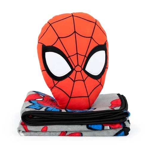 Jay Franco Spiderman Nogginz Set - 40 x 50 Inch Throw Blanket & Pillow - Kids Super Soft 2 Piece Bedding Set thumbnail 4