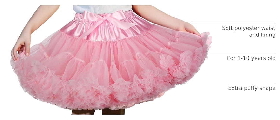 XinChangShangMao Girl's Petticoat, Baby Girls Soft Tutu Skirt Fluffy Pettiskirt Princess Ballet Dance Skirts thumbnail 3