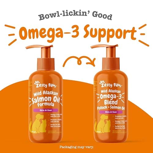 Zesty Paws Wild Alaskan Omega-3 Blend Pollock + Salmon Oil for Dogs and Cats- Skin and Coat Support, Omega 3 Supplement for Pets, 8.5oz thumbnail 6
