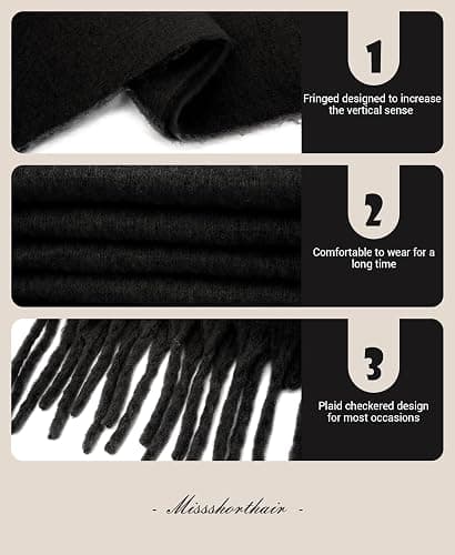 MissShorthair Thick Scarf for Women Big Chunky Colorful Blanket Fluffy Soft Scarves Winter Colorful Shawl Warps thumbnail 4