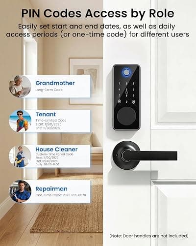 IBLOG Smart Deadbolt Lock, Fingerprint Keyless Entry Door Lock App Control, Electronic Touchscreen Keypad, Auto Locking, IP54 Weatherproof, Easy Install Digital Deadbolt for Front Door thumbnail 6