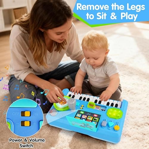 Baby DJ Table for Toddlers 1-3, Baby Musical Piano Toys 6-9-12-18 Months Toddler Activity Learning DJ Mixing Table with Music & Light Educational Toy for 1 Year Old Boy Girl First Birthday Infant Gift thumbnail 3