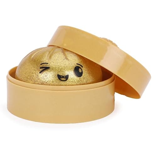 Toyland® Metallic Gold Squishy Bao Dumpling Sensory Fidget Toy with Plastic Steamer Box - Squeeze Toys for Kids - Ages 3+ thumbnail 8