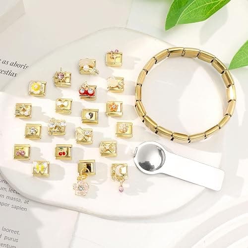 ITingstere Italian Charms Bracelet Sets with 1Pcs Starter Brascelet 9Pcs Charms 9mm Italian Modular Charm Bracelet DIY Module Jewelry Gifts thumbnail 8