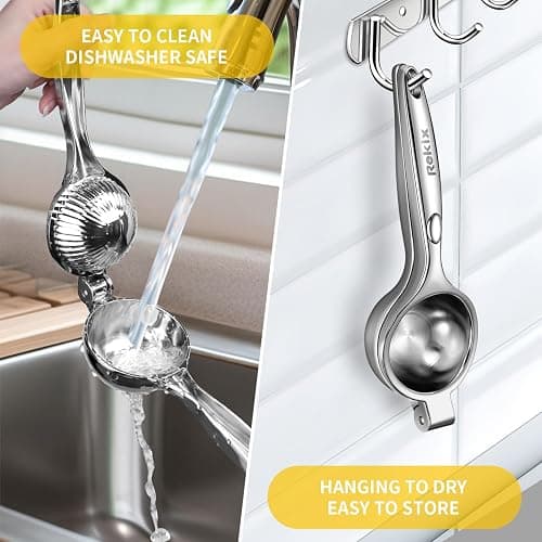 Rekix Lemon Squeezer, Max Extraction Hand Press Lemon Juicer, Heavy Duty Manual Orange Juicer, Sturdy Metal Lime Squeezer, Durable Citrus Fruit Squeezer, Easy to Clean thumbnail 5