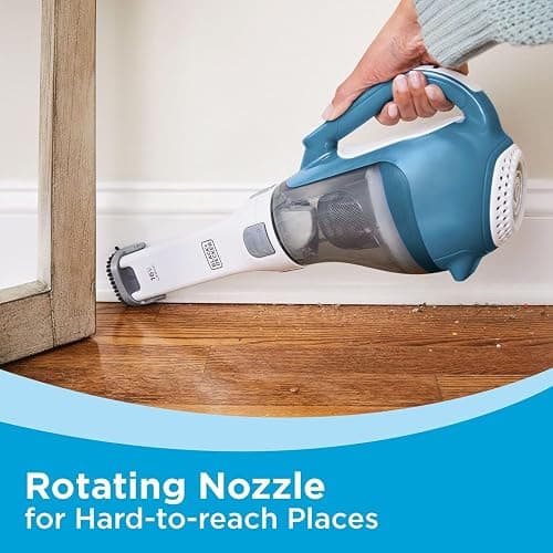BLACK+DECKER dustbuster AdvancedClean Handheld Vacuum Cordless, Compact Home and Car Vacuum with Crevice Tool, Rotating Nozzle and Charging Station, Large Dust Bowl (CHV1410L) thumbnail 8