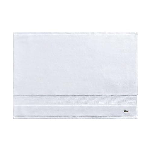 Lacoste Heritage 100% Supima Cotton Tub Mat, White, 21" x 31" – Highly Absorbent & Quick Drying, Premium Super Soft Bath Towel, Bathroom Essential, Gift for All Occasions, Machine Washable - Image 1