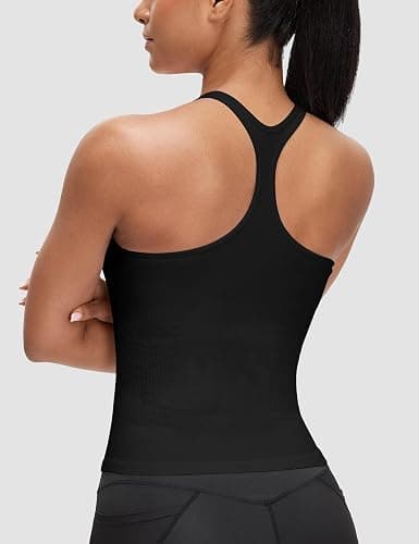 MathCat Seamless Workout Tank Top for Women with Built in Bra, Sleeveless Racerback Athletic Yoga Shirts Gym Tops thumbnail 2