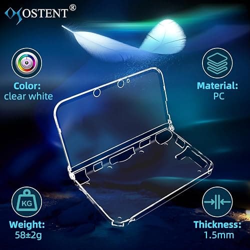 OSTENT Protection Clear Crystal Hard Guard Case Cover Skin Shell pour Nintendo 3DS XL / 3DS LL Couleur Blanc Clair thumbnail 4