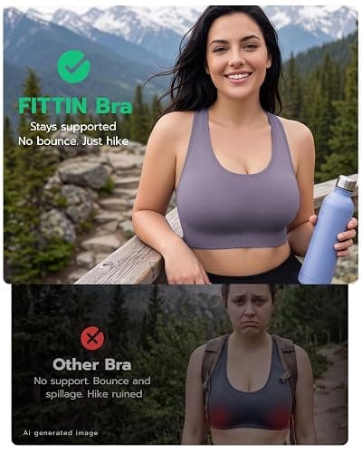 FITTIN Adjustable Sports Bra for Women: Comfort Fit and Support for All Day | Adjustable Crisscross Wide Straps Help You Dial In Your Fit & Support for Yoga Low to Medium Workout for Large Bust Plus Size thumbnail 2