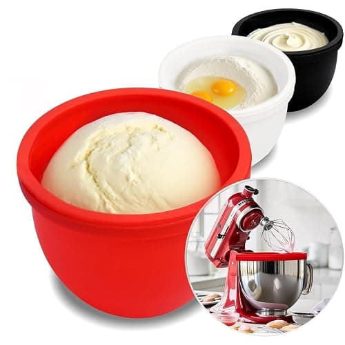 GuanQiao Silicone Bowl Liners for 5 Qt KitchenAid Mixers, 3 Liners with Lids - Image 1
