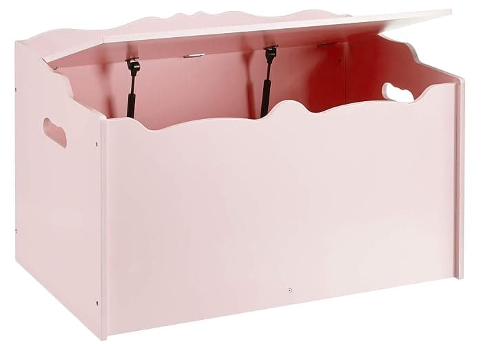 Amazon Basics Kids Toy Box, Wooden Organizer Storage Chest, Pink, 30" x 18" x 19" thumbnail 3