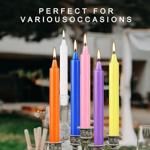 YOROXRG 40 Pack Spell Chime Candles-4 Inch Multi-Colored Taper Candles Sticks-for Home Decor Kitchen Decor Wedding Decoration-10 Colours thumbnail 5