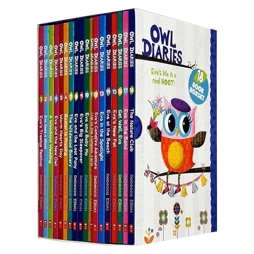 Owl Diaries Collection 1-18 Books Box Set By Rebecca Elliott (Eva's Treetop Festival, Eva Sees a Ghost, A Woodland Wedding, Eva and the New Owl, Warm Hearts Day, Baxter Is Missing & More) thumbnail 2