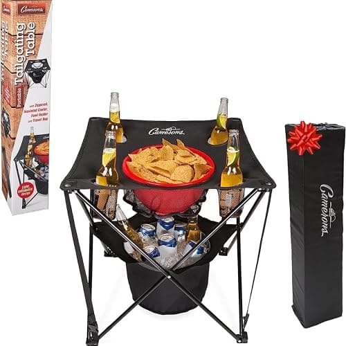 Camerons All-in-One Tailgating Table - Portable Folding Camping Table with Insulated Cooler, Food Basket, Cup Holders & Travel Bag - Collapsible Picnic Table for Outdoor BBQs, Beach & Camp Trips thumbnail 9