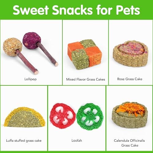 VESPRO Bunny Teys for Rabbits Hamster/Guinea Pig Toys Natural Timothy Hay Sticks chew Treats and Balls for Rabbit, Bunny, chinehila, Guirea Pig, Hamster, Rabbit Teeth Care thumbnail 4