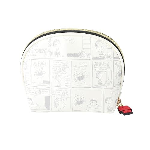 SALLY ROSE Peanuts Snoopy Makeup Bag | Large Dome Cosmetic Bag with Woodstock and Comic Print thumbnail 6