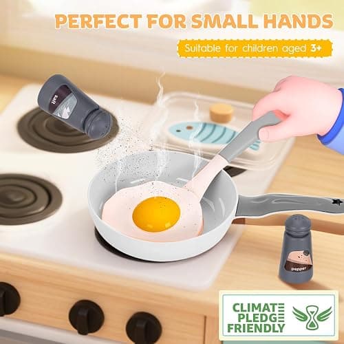 Zero Zoo 105Pcs Kids Kitchen Toy Accessories, Toddler Pretend BBQ Camping Cooking Playset, Play Pots, Pans, Utensils Cookware Toys, Play Food Set, Vegetables, Learning Gift for Girls Boys thumbnail 4