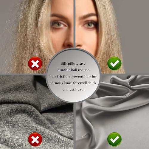 Silk Pillowcase for Hair and Skin,Soft,Breathable and Sliky 100% Standard Size Pillow Cases Set of 2,Both Sides Natural Mulberry Silk Pillowcases with Hidden Zipper(Standard Size 20"X 26",2pcs) thumbnail 5